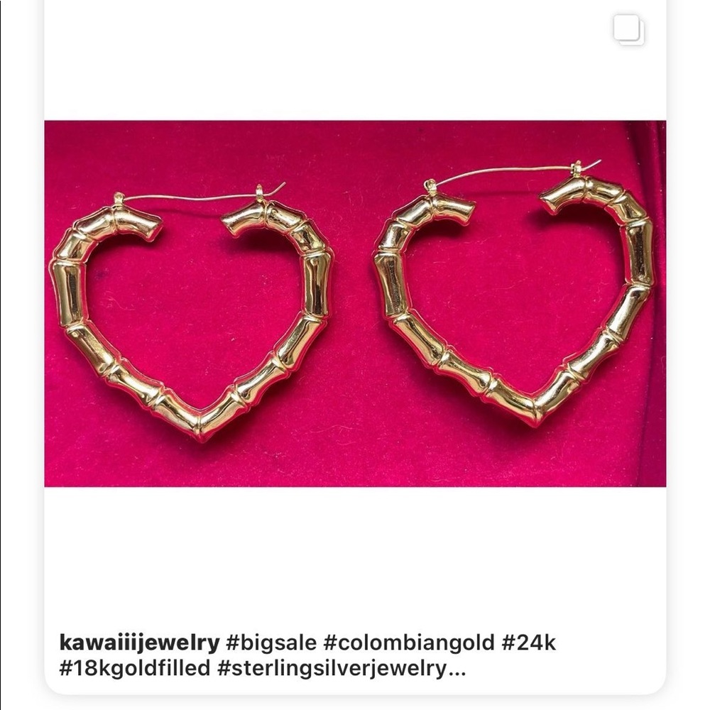 Brand new pair of heart bamboo earrings 🤩
